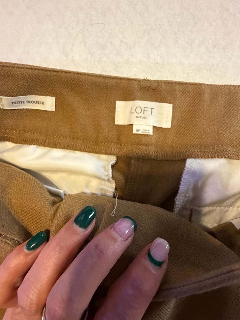 LOFT Outlet Petite Trouser Pants in Camel Brown Size 8P - Picture 3 of 3
